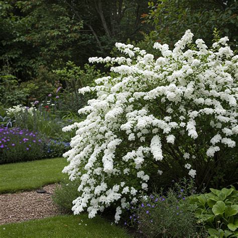 white flowering shrubs landscape infographic