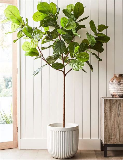 Faux Fiddle Leaf Fig tree in a stylish basket