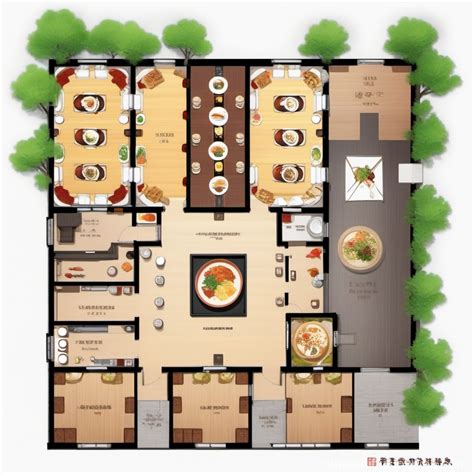 Japanese hibachi and sushi restaurant layout