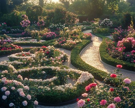 Rose garden layout and sun exposure mapping