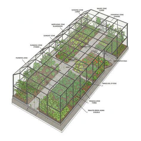 illustrative greenhouse layout and product aisles
