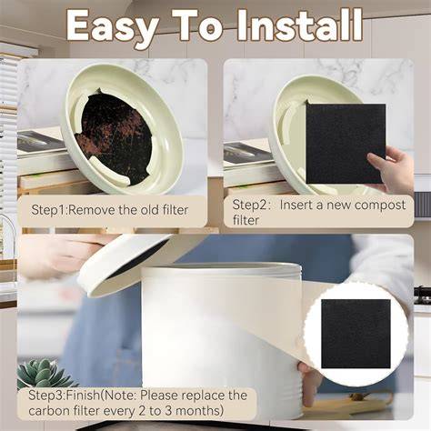 charcoal filter placement for countertop bin