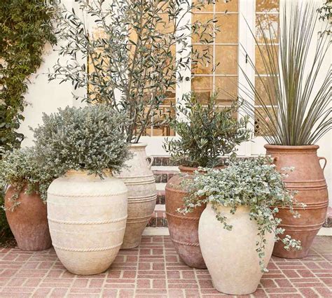 big outdoor planters materials and shapes