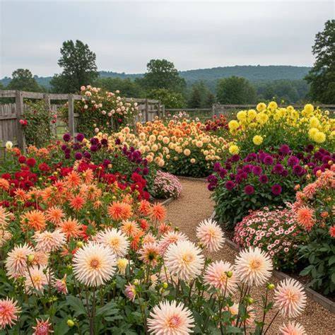 seasonal garden layout featuring lilies, crocosmia, and dahlias