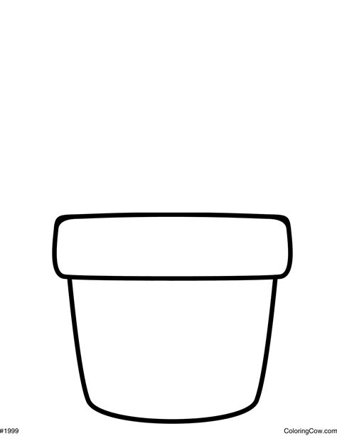 flower pot coloring page simple beginner