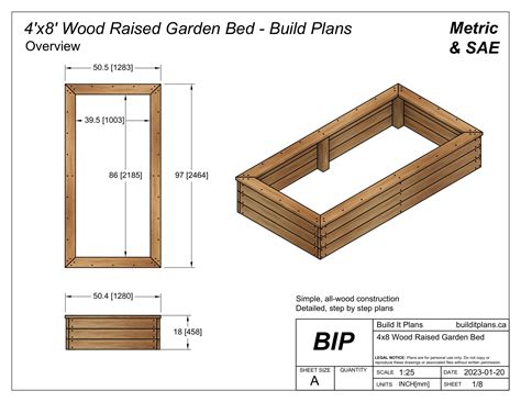 Raised bed garden layout and dimensions