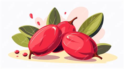 Miracle fruit botanical illustration
