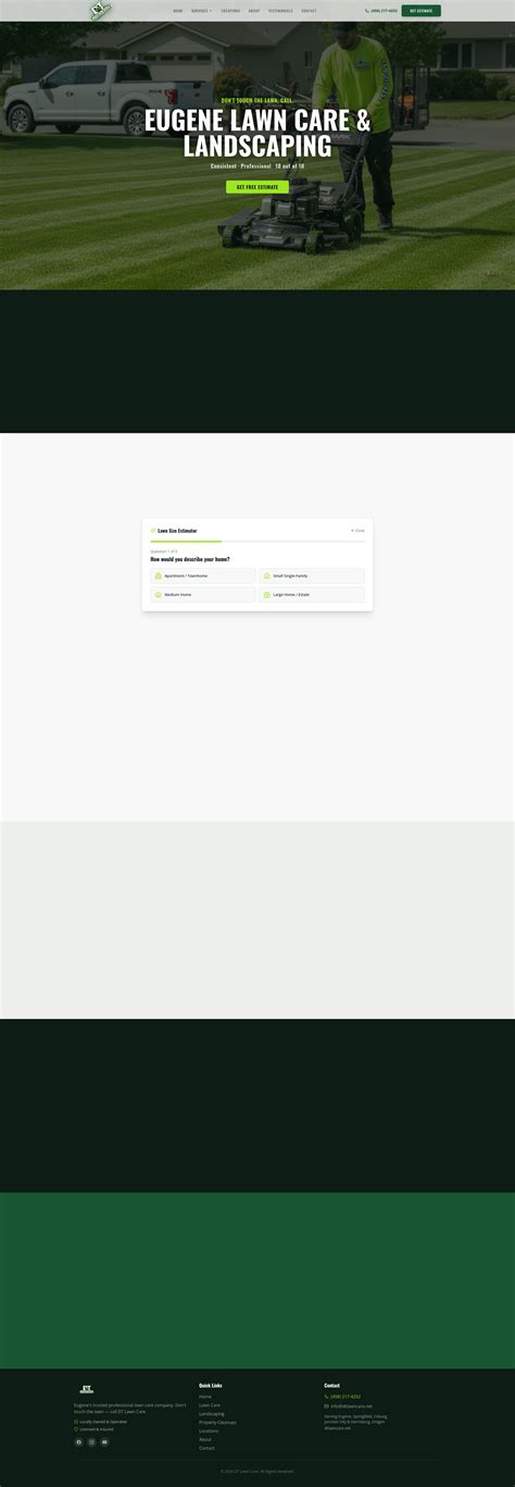 lawn care bidding frontend in Eugene