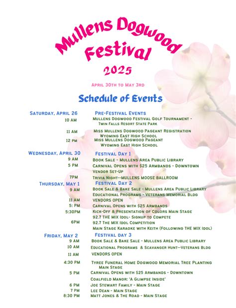 dogwood festival mullens town map