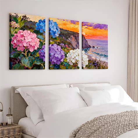 Sunset hydrangea painting layout diagram