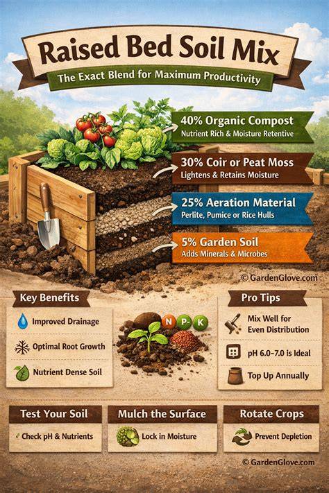 example raised bed soil mix diagram