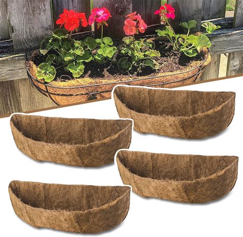 wooden planter boxes with coconut coir liners